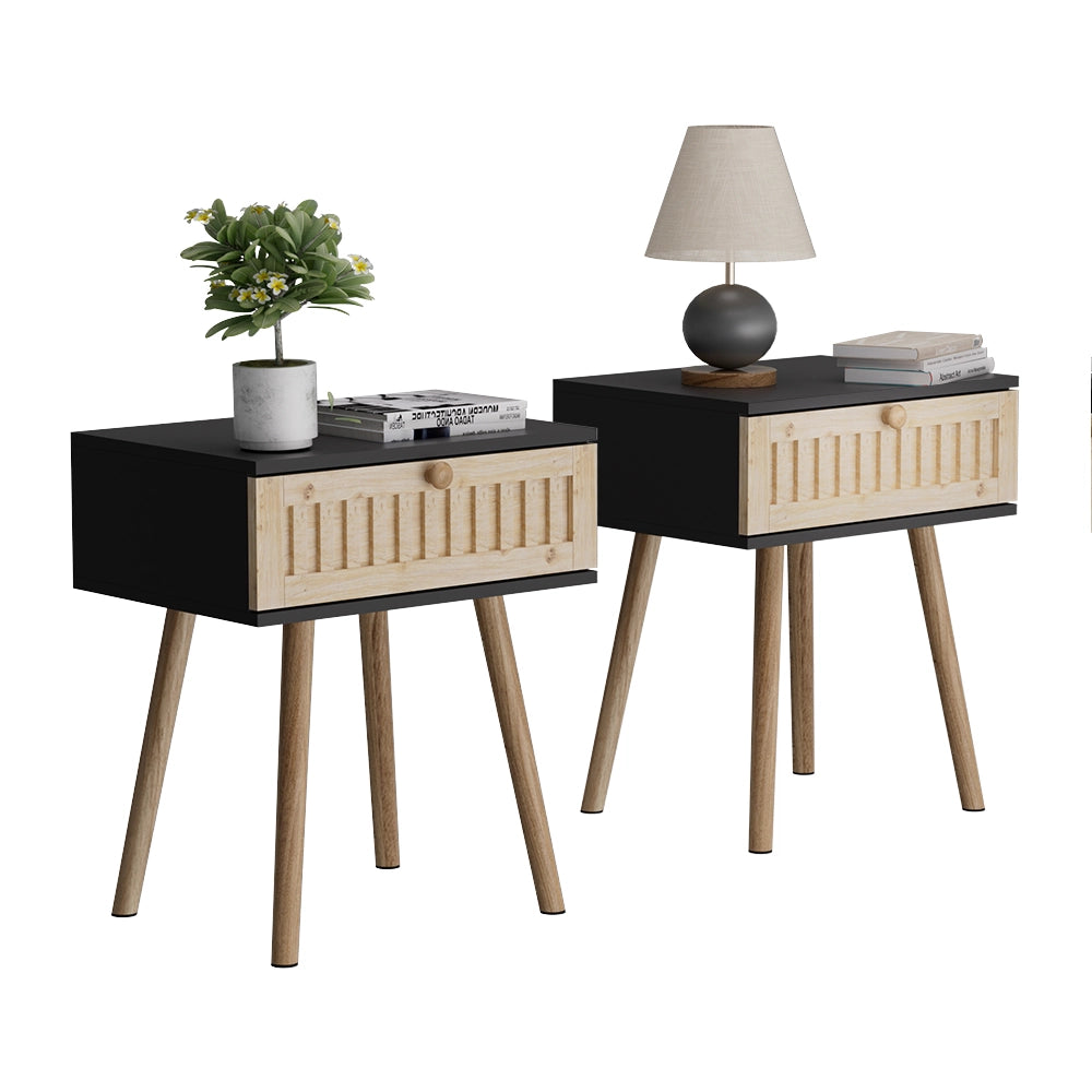 Vicco Comodino Antracite/pino 40 x 47 cm Set di 2