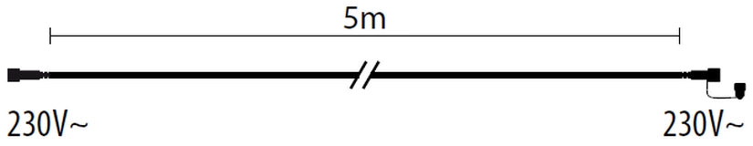 Cavo prolunga 2x1,5mm2 5m uso esterno