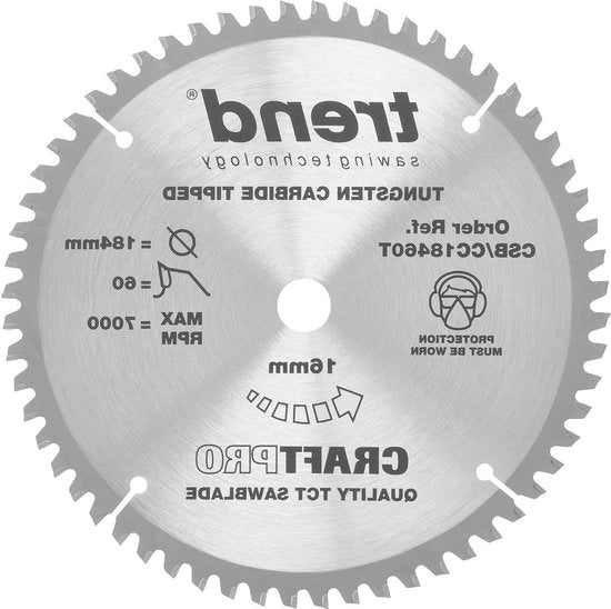 Tagliente a taglio incrociato TCT - diametro 184 mm x 60 denti - CraftPro