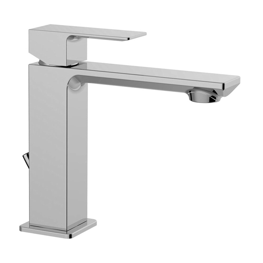 Set miscelatori lavabo e bidet cromati in ottone monocomando con scarico automatico Elle