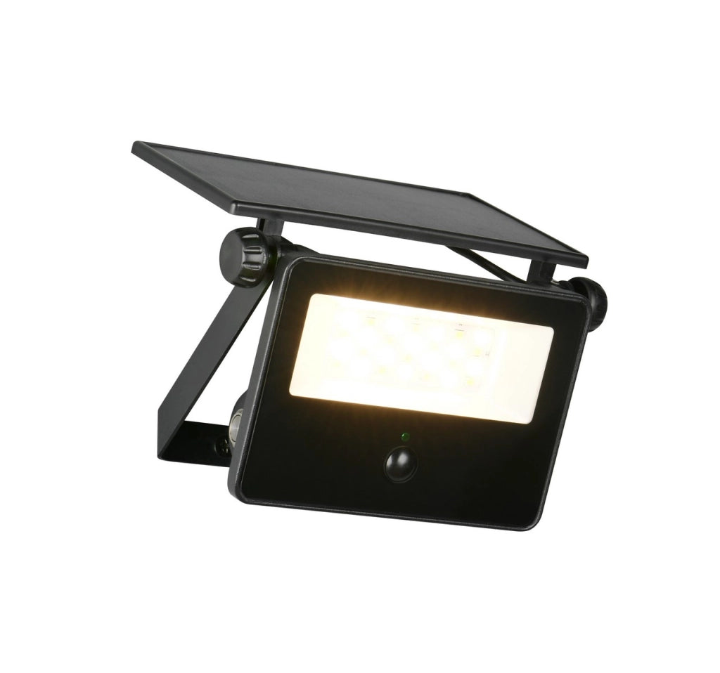Proiettore LED solare 10W nero CCT PIR IP54 MOURA RL