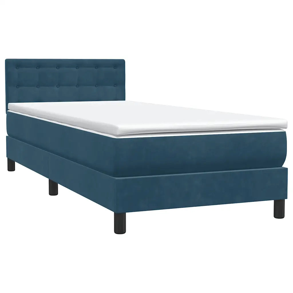 Letto a Molle con Materasso e LED Blu Scuro 80x210 cm Velluto 3317245