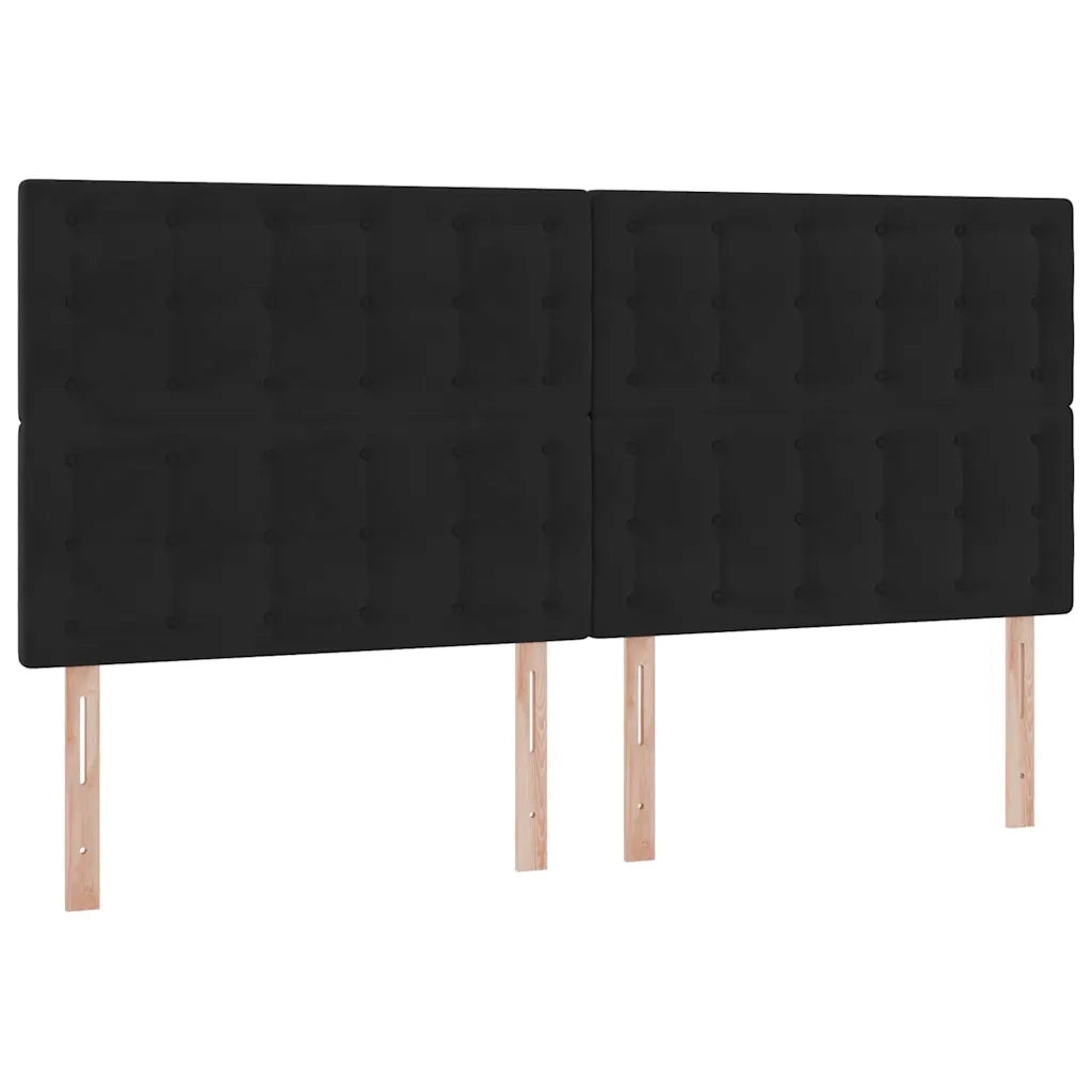 Letto con contenitore e materasso Nero 200 x 200 cm Velluto