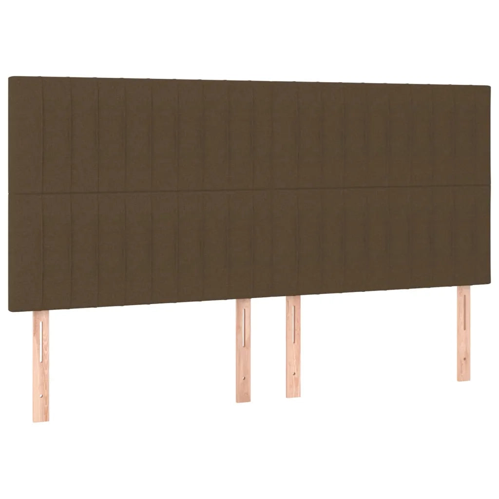 Letto a Molle Materasso e LED Marronescuro 200x200cm in Tessuto