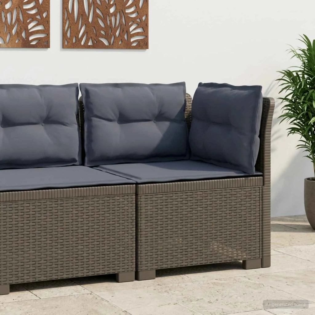 Divano da Giardino a 1 Posto con Cuscini Aspetto Rattan PP 8011847
