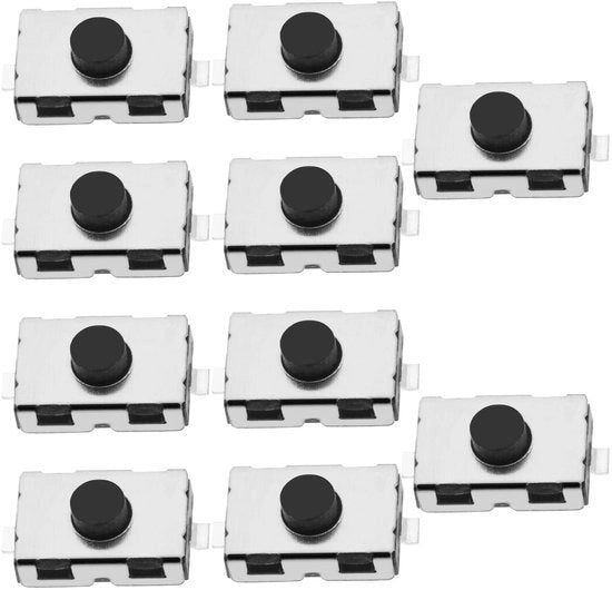 Micro Interruttore Tattile - Interruttore a Pulsante - Comando a Distanza Automatico - 10 Pezzi - 2 Pin - Compatta 4x6x2.5mm - Adatto per Diverse Applicazioni