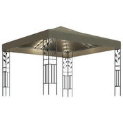 Gazebo | Pergolato con Luci LED a Stringa 3x3 m Grigio Talpa