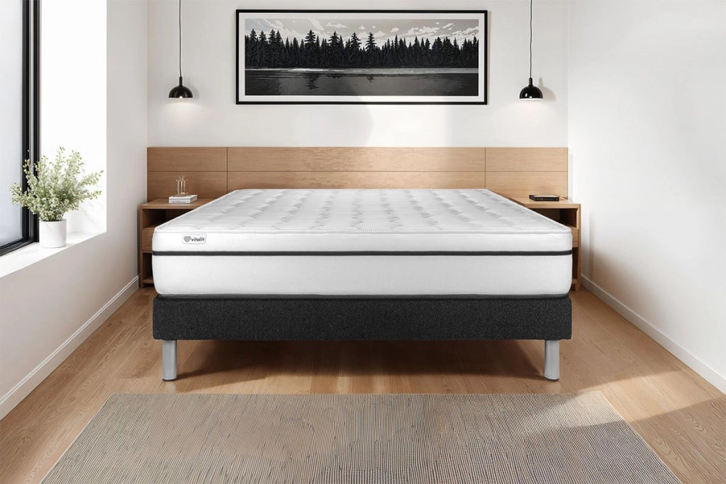 Letto con materasso VITAL SPA 120 x 200 cm Rete Kit Nero