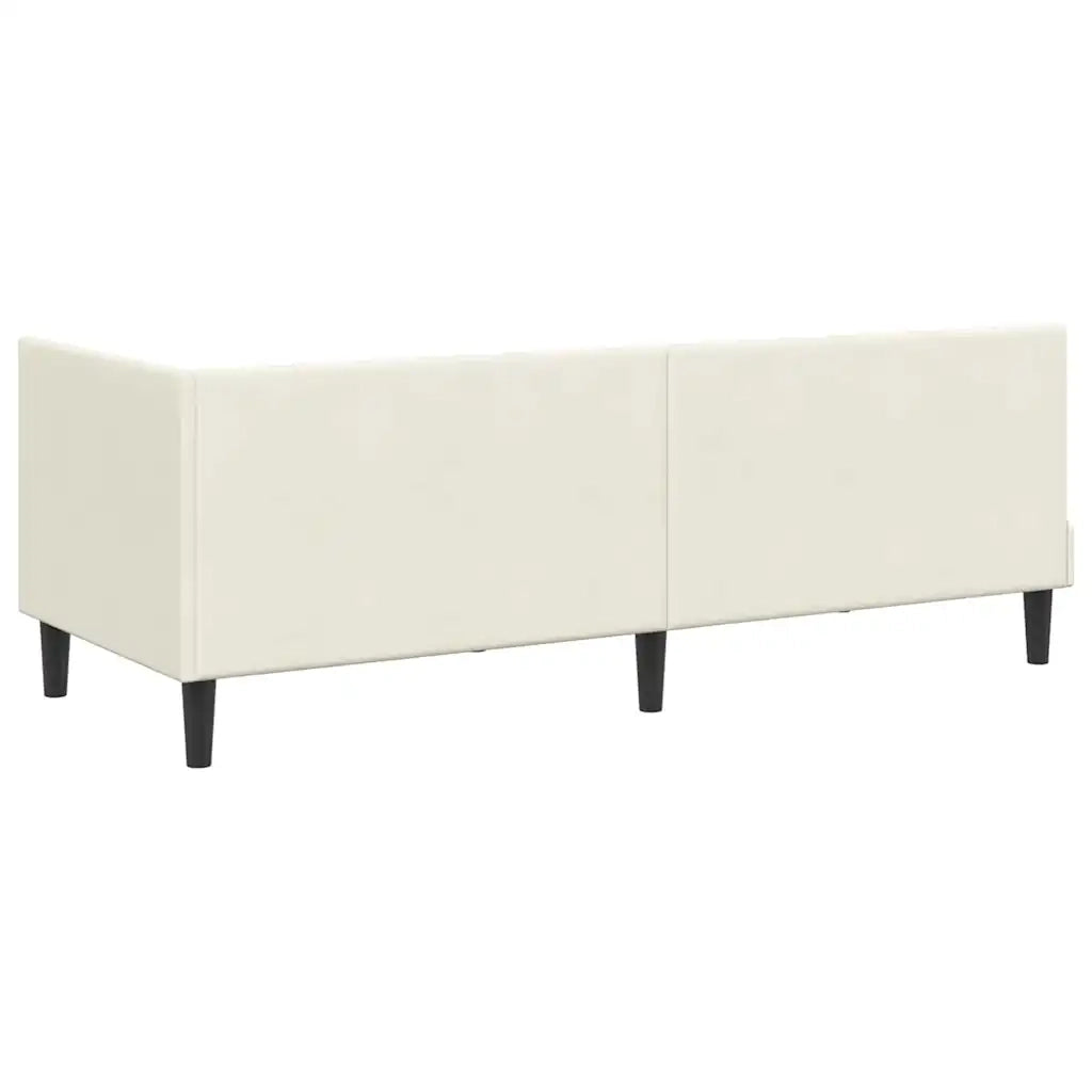 Cornice del letto ad angolo Crema 80 cm x 200 cm Velluto 42016335