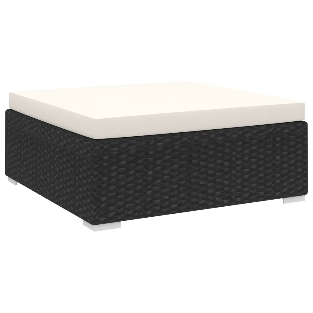 Poggiapiedi Modulare 1 pz con Cuscino in Polyrattan Nero cod mxl 59023
