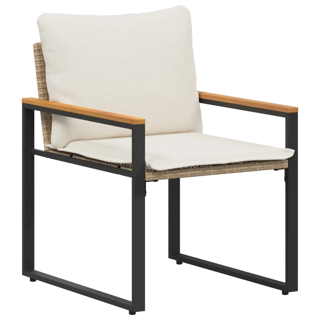 Set di Mobili con cuscino 3 pcs Beige e Bianco Crema Rattan 42026948