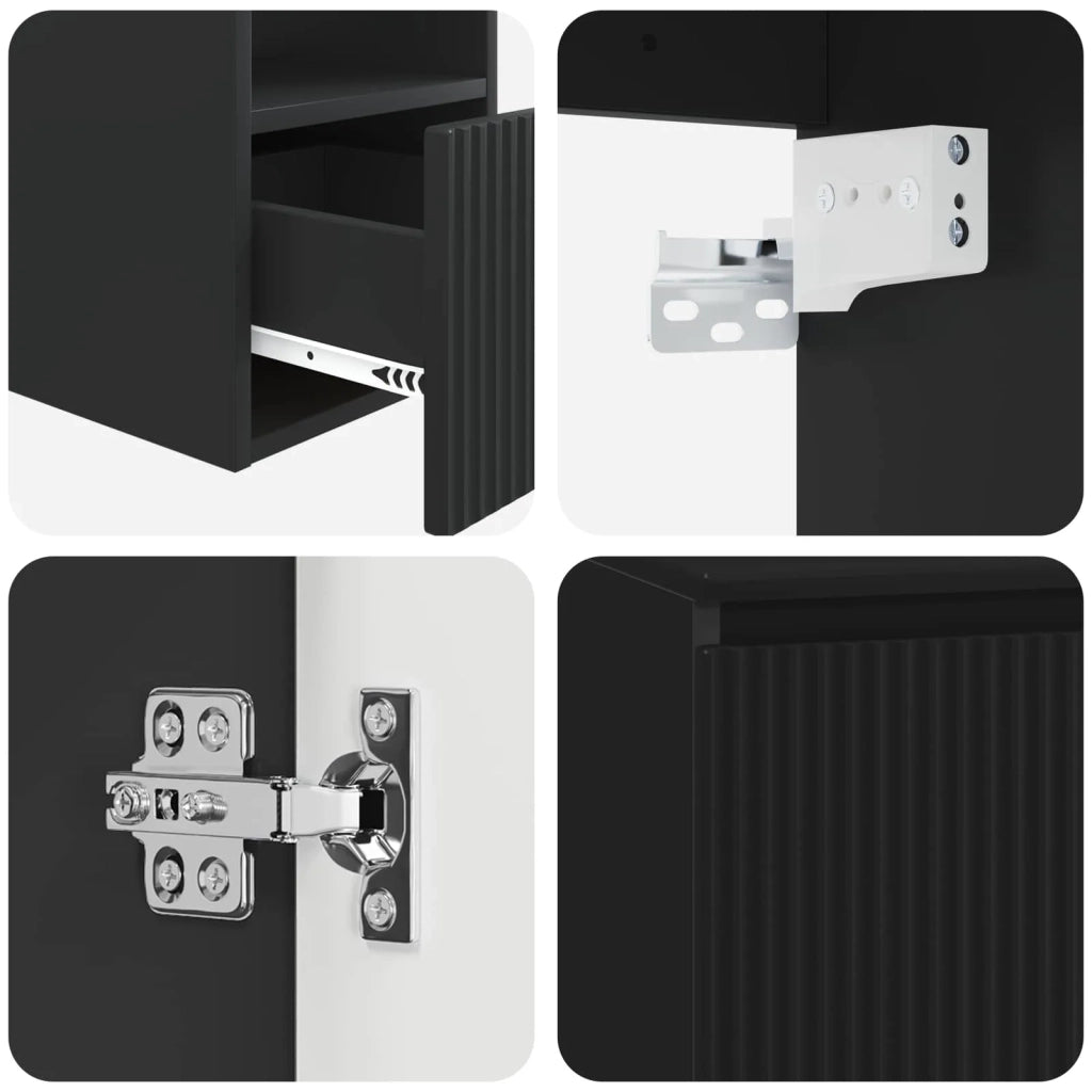 Set di mobili per il bagno 2 pz Nero Legno ingegnerizzato 3404105