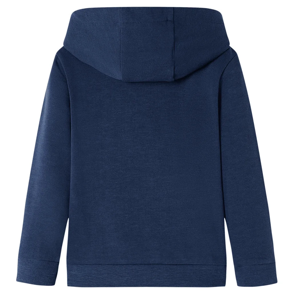 Felpa da Bambino con Cappuccio Blu Marino M¨¦lange e Arancione 104
