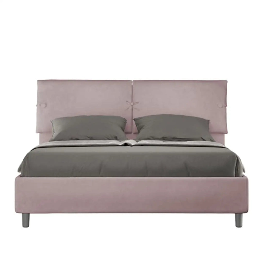 Letto matrimoniale senza rete imbottito 160x200 microfibra glicine Sleeper