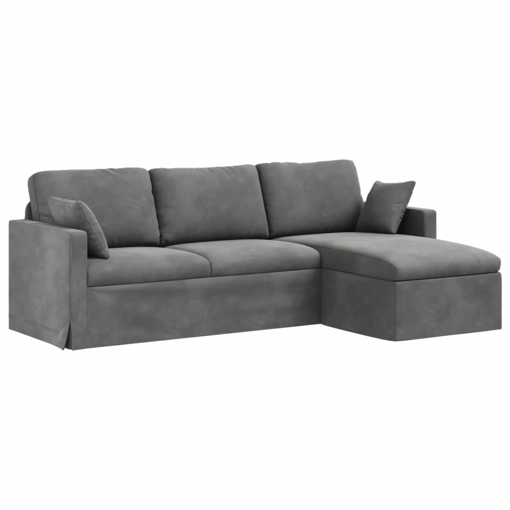 Divano Grigio scuro 228 x 134 x 80 cm Velluto 42024468