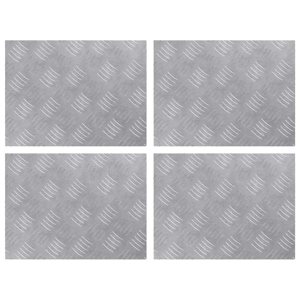 Gradini per Scale 4 pz | Tappetini per scale autoadesivi Argento 40 x 30 cm Alluminio