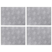 Gradini per Scale 4 pz | Tappetini per scale autoadesivi Argento 40 x 30 cm Alluminio
