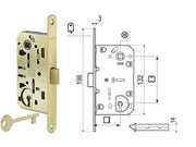 SERRATURA A BUSSOLA MEDIANA EVOLUTION SOLO SCR. NYLON B.DO T.DO OTTON.  mm.50 bordo acciaio ottonato (1101.50.03)    AGB