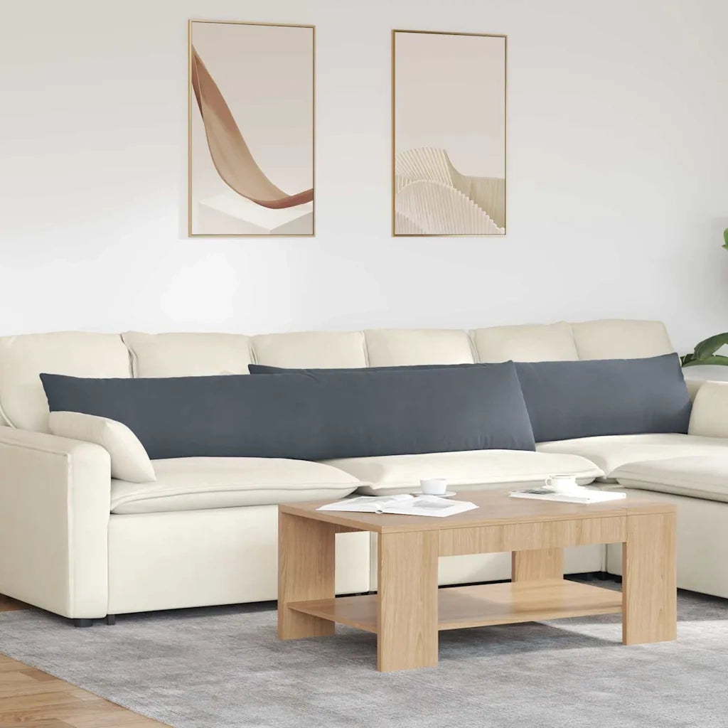 Cuscini da Divano 2 pz-Set di 2 Cuscini per Sofa Grigio scuro 200 x 40 cm 333298