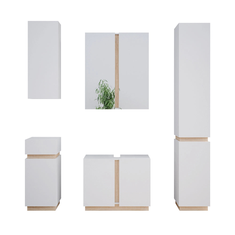 Vicco Set di mobili da bagno Bianco 5 parti
