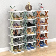 Trade Shop - Organizer Per Scarpiera Verticale Montaggio Rapido 7 Livelli Ripiano Pieghevole -
