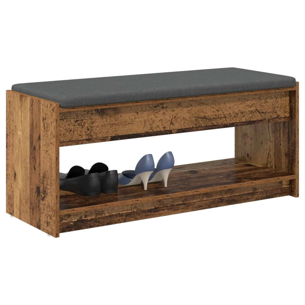 Panca per ingresso con cuscino Legno vecchio 103 x 38 x 45 cm 891590