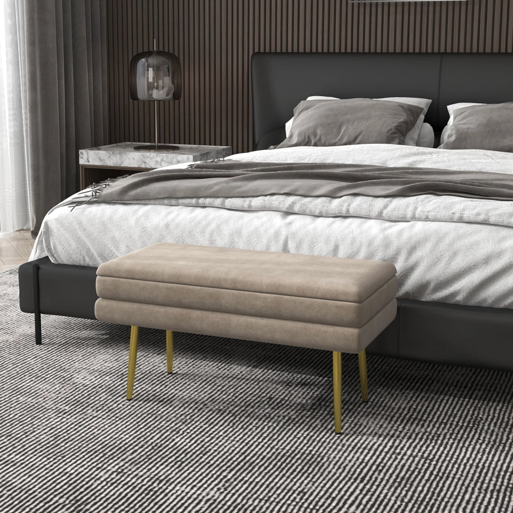 Divanetto con cassetti ¨C zephmum ¨C 79.5x37.5x43 cm, beige