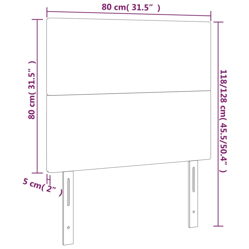 Testiera a LED Bianco 80x5x118/128 cm in Similpelle 3122217