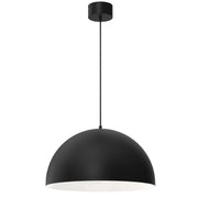 Lampada a sospensione nera Ø50 interno bianco E27 15W