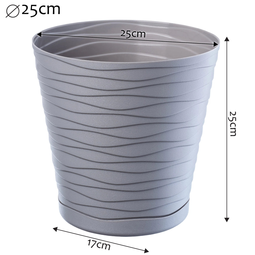 Vaso da fiori KADAX da 25 cm, coprivaso in plastica con supporto.