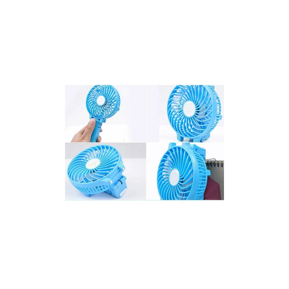 Trade Shop - Mini Ventilatore Elettrico Ricaricabile Con Micro Usb Reclinabile 180° Gradi -