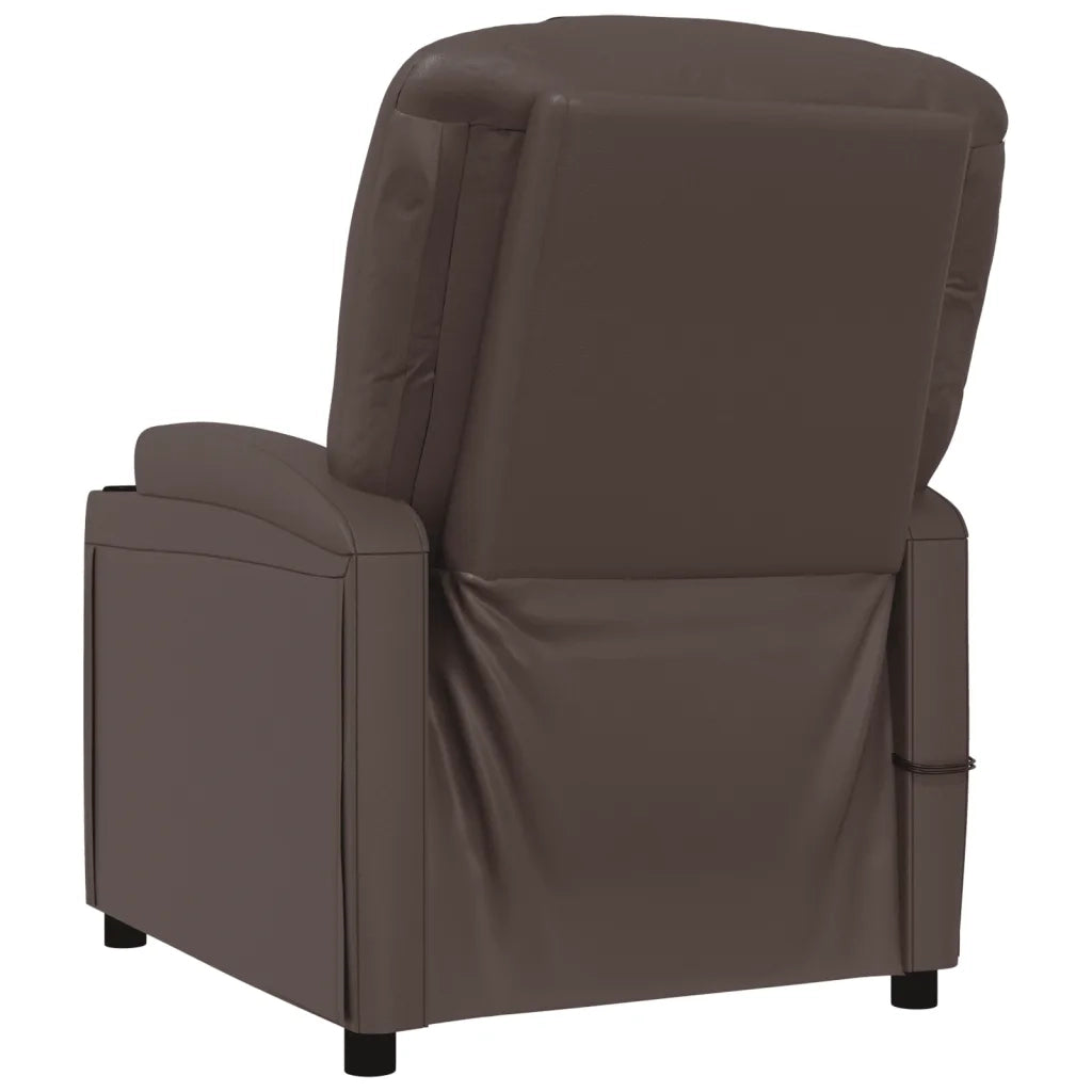 Poltrona Massaggiante Elettrica Marrone in Similpelle 3073797