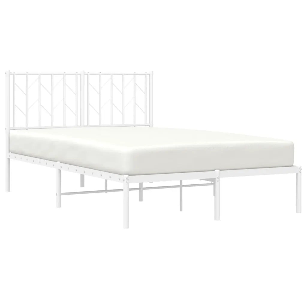 Giroletto con Testiera in Metallo Bianco 120x200 cm 374484