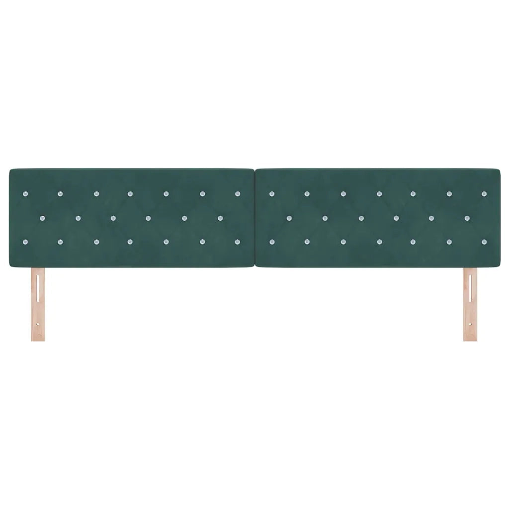 Testiera | Testata LED con strisce LED Verde Scuro 200 cm Velluto