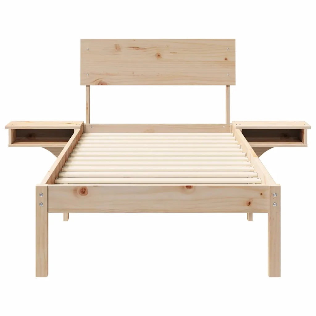 Struttura del letto Marrone 75 x 190 cm Pino massello 873472