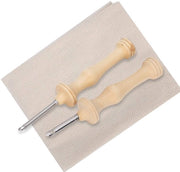 Set di Stoffe per Pizzo 2 Pezzi - Pizzo per Abiti - Penna per Pizzo - Manico in Legno - Progettazione Ergonomica - Tessuto in Cotone Sostenibile - Panno per Pizzo