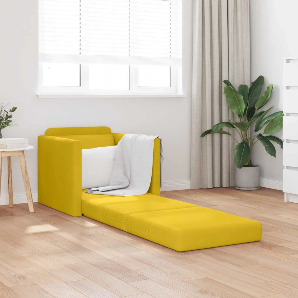 Divano letto Giallo Scuro 74 x 77 x 81 cm Velluto 4106618