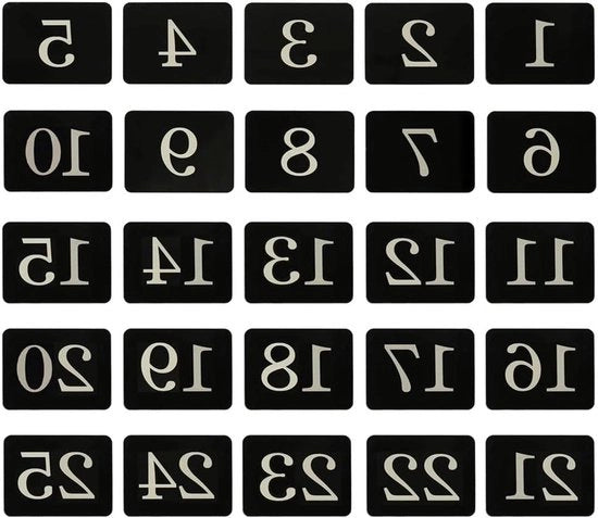 Etichetta Sticker in Alluminio per Porta con Adesivo Autoadesivo Nero (1-25)