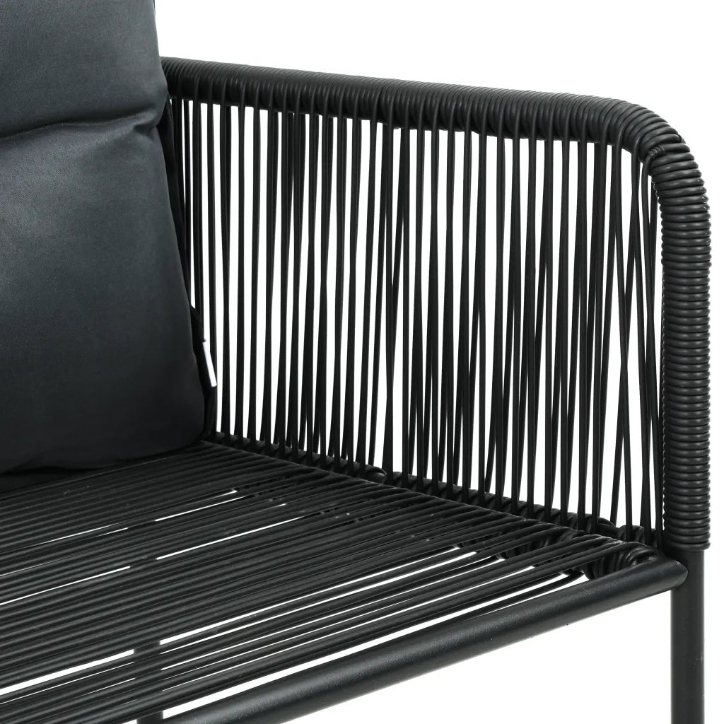 Sedie da Esterno 2 pz con Cuscini in Polyrattan Nere 44438