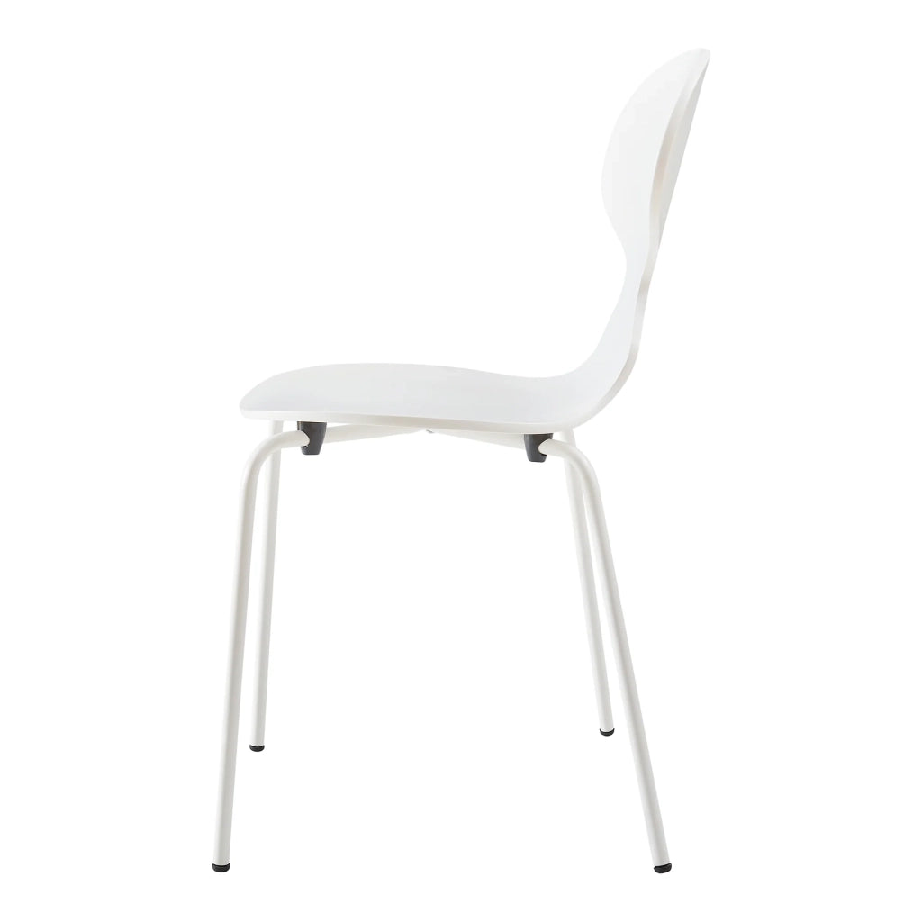 Set di 4 sedie da pranzo dal design moderno e robusto bianche 03_0009833