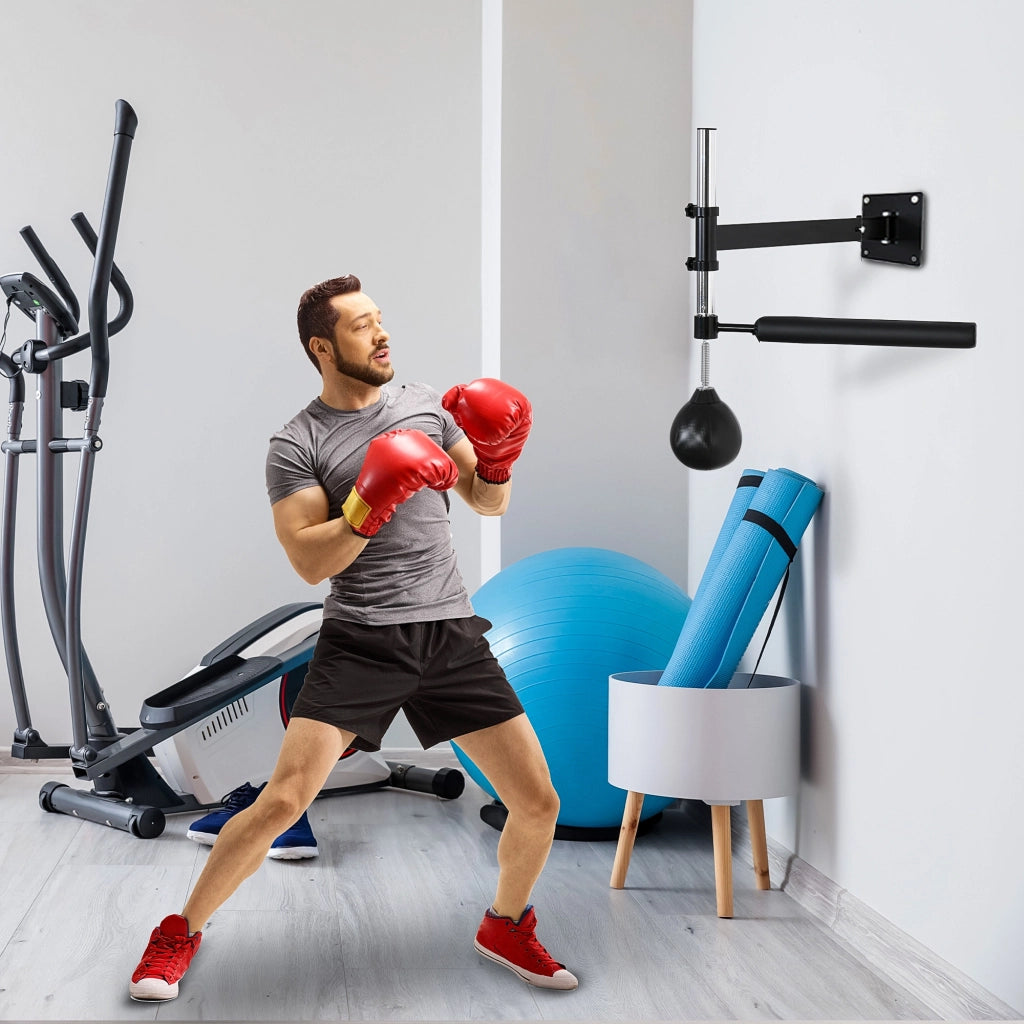 Struttura per Boxe con Speedball ¨C Xylo ¨C Palo Riflessi Rotante Regolabile Pieghevole Acciaio 79x72x20cm