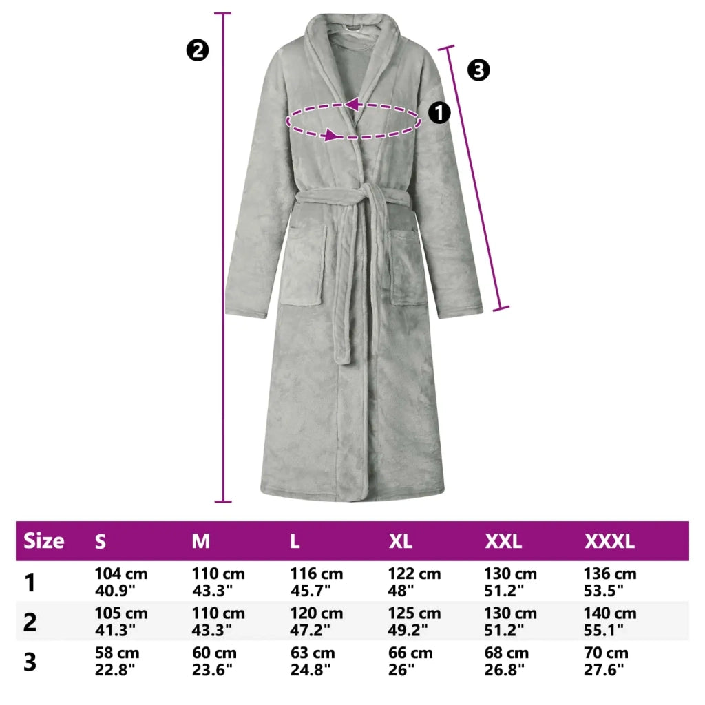 Accappatoio senza Cappuccio Grigio xl Flanella CFW4244332