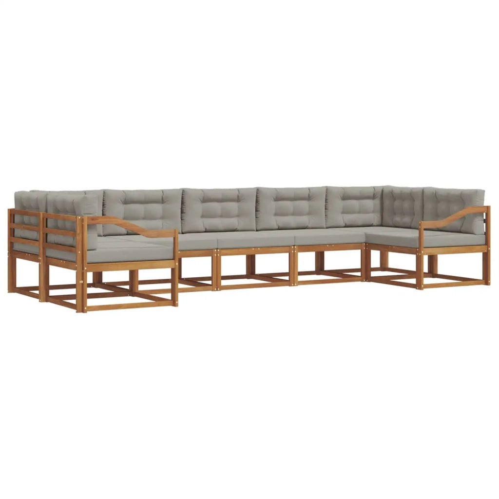 Set di divani da esterno 7 pcs Grigio Naturale e Chiaro 3368119
