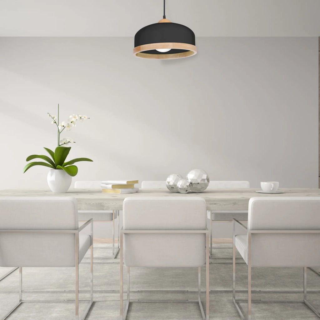 Lampada a sospensione Milagro Studio nera E27 Ø32cm