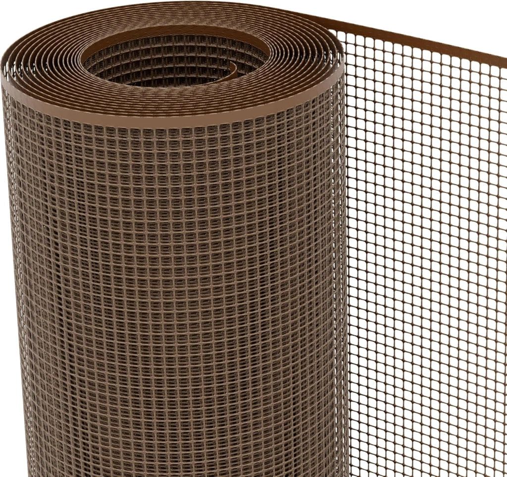 RETE DI PROTEZIONE 'QUADRA'  1,0x50 mt - colore marrone Rete Protettiva in Plastica a Maglia Quadrata per Balconi, Cancelli e Recinzioni