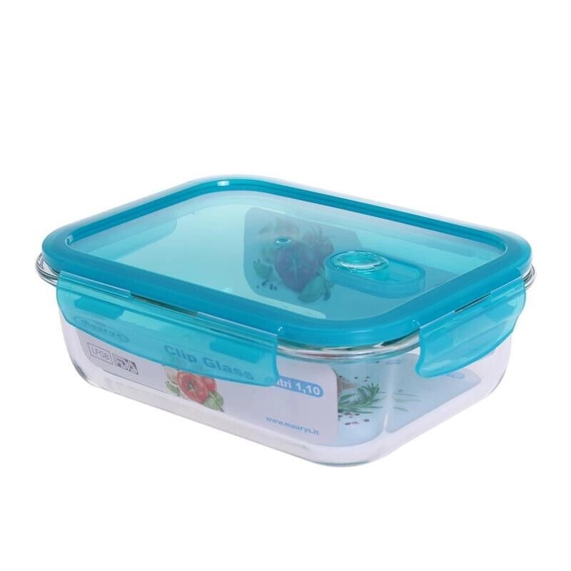 MAURY'S CONTENITORE VETRO COPERCHIO CLIP RETTANGOLARE 1,10LT
