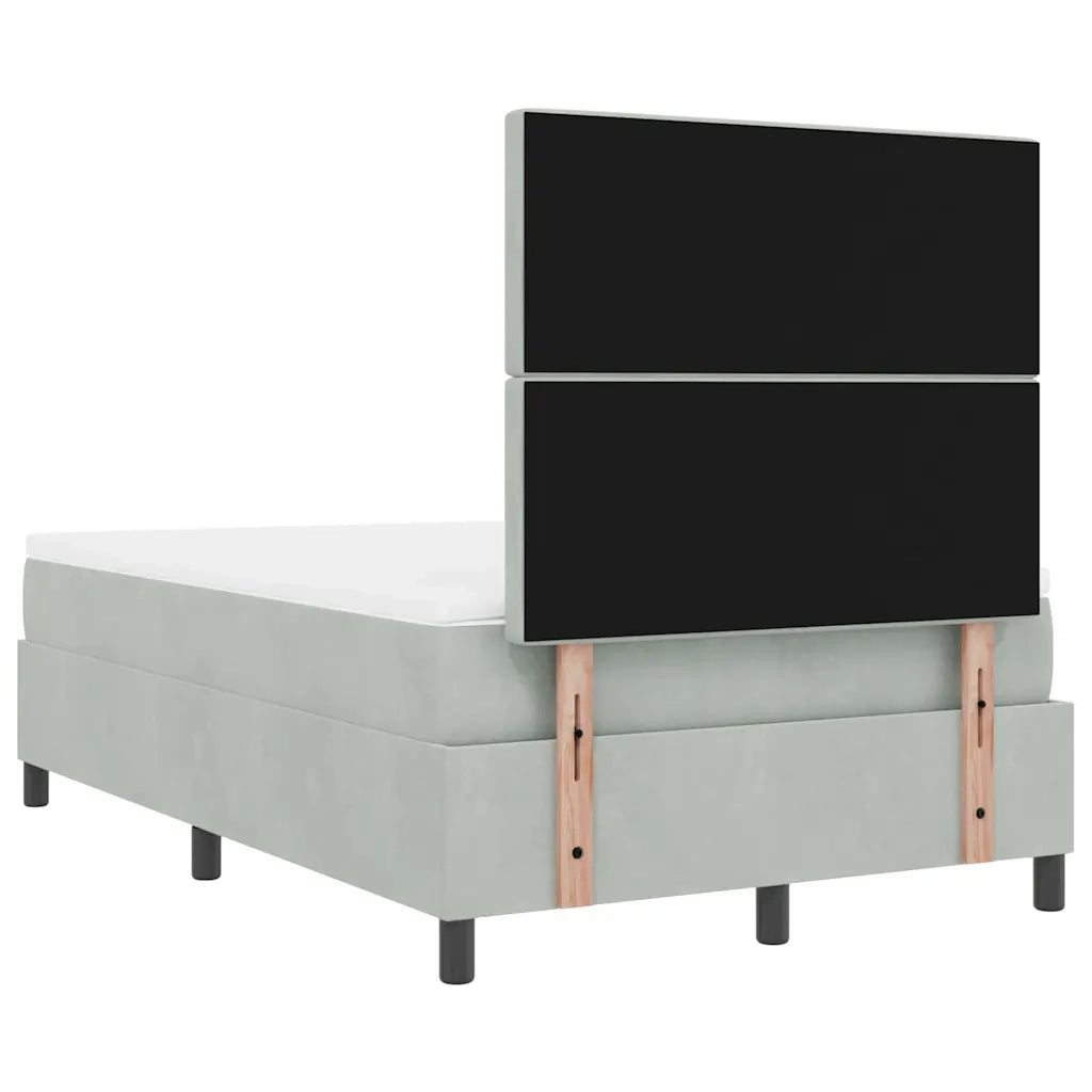Letto a molle con materasso Grigio chiaro 120 x 200 cm Velluto 3339758