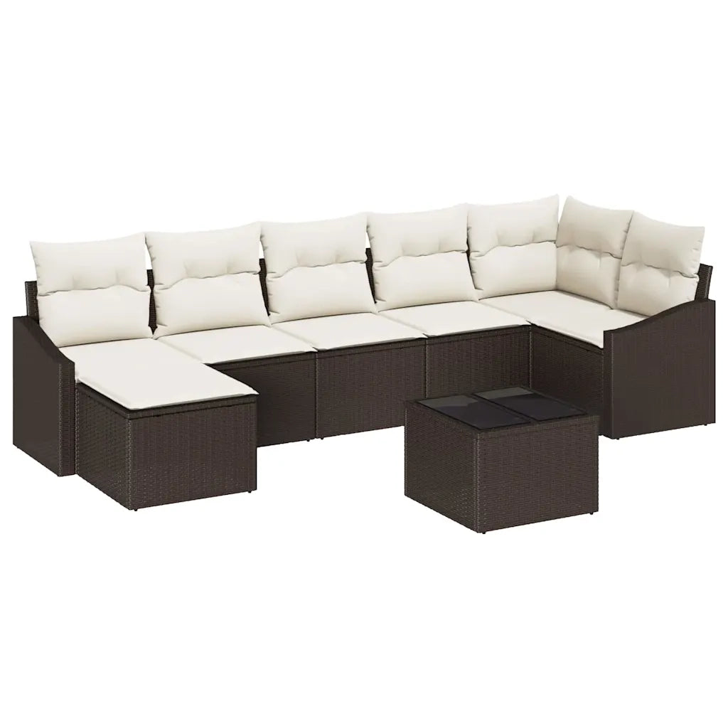 Set di divani con cuscino 8 pcs Marrone polyrattan 3346818