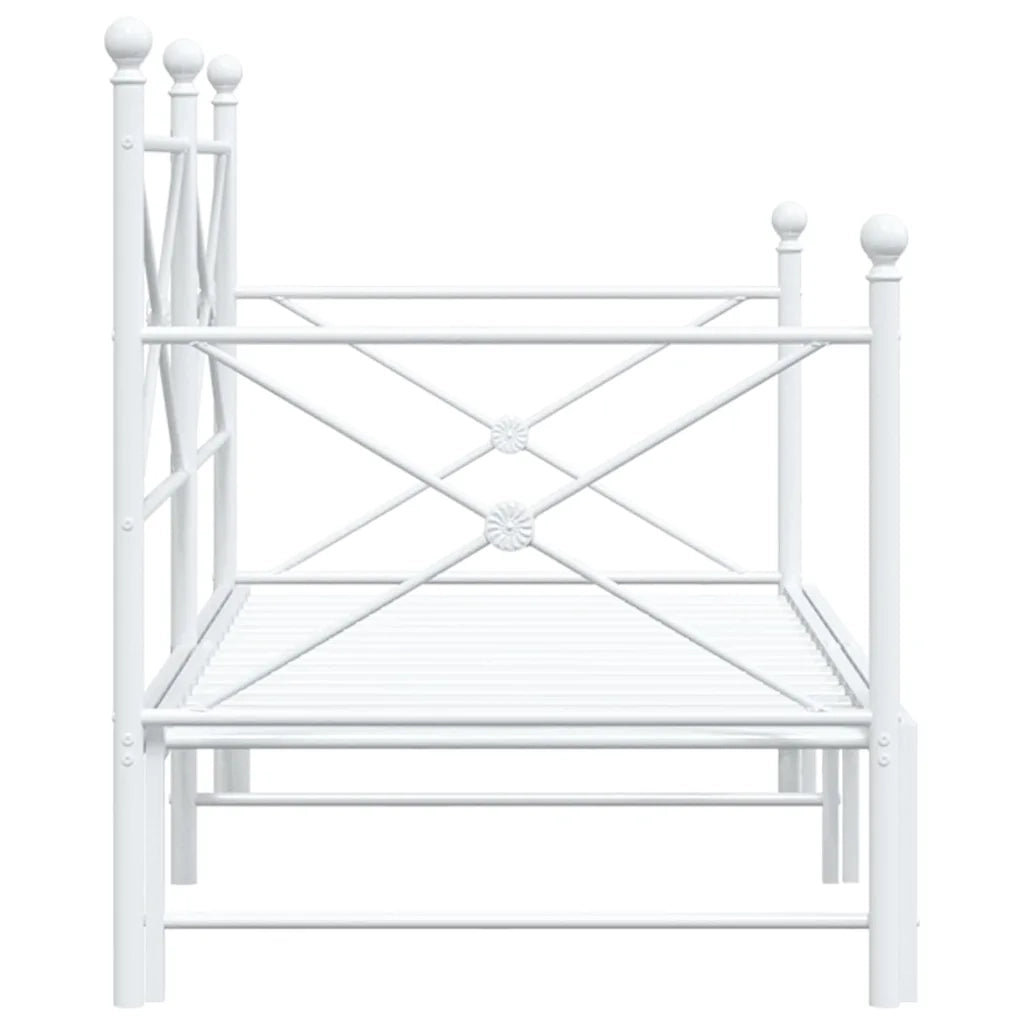 Divano letto | Sof¨¤ letto | Letto singolo Estraibile senza Materasso Bianco 75x190cm Acciaio