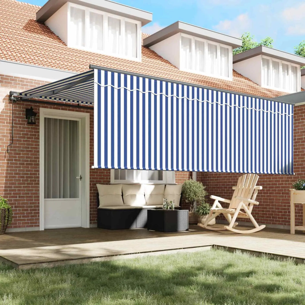 Tenda Retrattile Blu e Bianco 400 × 300 cm 3330487